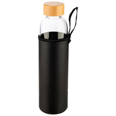 Бутылка для воды, Phantasie,объем 800 мл, из термостойкого стекла, в чехле, крышка из бамбука арт.10
