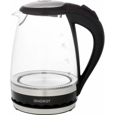Чайник ENERGY E-279 черный (1,5 л, диск), стекло