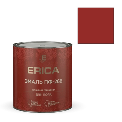 Эмаль ПФ-266 ERICA глянцевая красно-коричневая 2,6 кг
