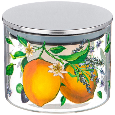 Емкость для сыпучих agness "Прованс лимоны" , 520 мл боросиликатное стекло10*8,7 см 887-125