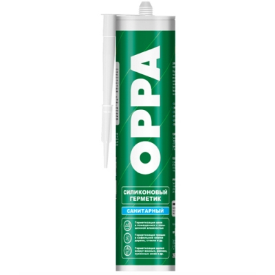 Герметик "OPPA S" силиконовый санитарный, белый, 260ml.