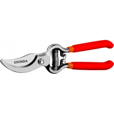 GRINDA G-3, 200 мм, высокоуглеродистая сталь, цельнокованый, покрытие ПВХ, плоскостной секатор (4231