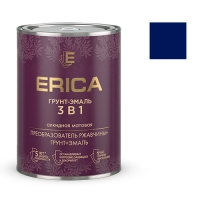 Грунт-эмаль ERICA 3в1 по ржавчине алкидная МАТОВАЯ синяя 0,8 кг