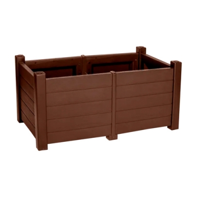 Кашпо большое садовое напольное 130л "Прованс" 970х530х470мм (шоколад) "Элластик-Пласт"