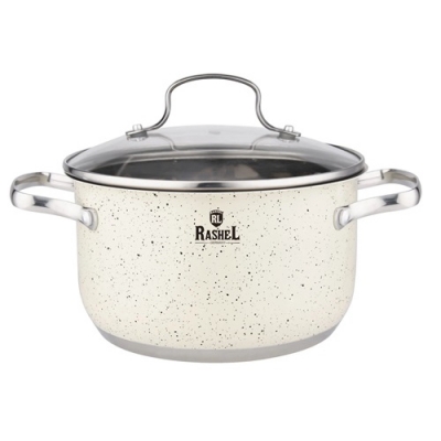 Кастрюля 6 л из нержавеющей стали со стекл. кр., 24х13,5см (R-600в) "МАРУСЯ"