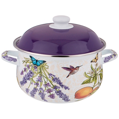 Кастрюля agness эмалированная с эмал.крышкой серия "Прованс лимоны" 3.6 л, 22*13 см 934-548