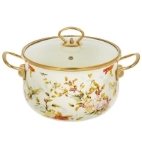 Кастрюля эмалированная сталь, 4.5 л, с крышкой, крышка стекло, Daniks, Elisa, Y4-8961 (484341) Кастрюля эмалированная сталь, 4.5 л, с крышкой, крышка стекло, Daniks, Elisa, Y4-8961 (484341)