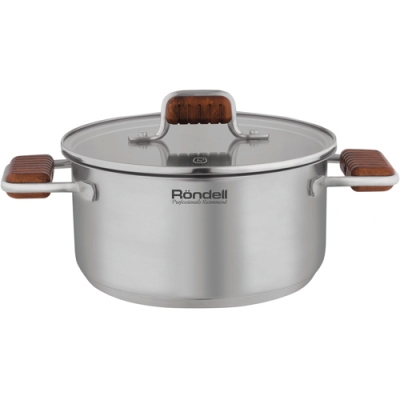 Кастрюля Rondell Fjord RDS-1792 5.2л. d=24см (с крышкой) стальной Кастрюля Rondell Fjord RDS-1792 5.2л. d=24см (с крышкой) стальной