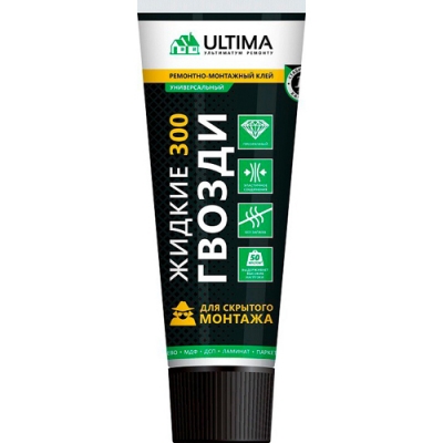 Клей Ultima 300 ремонтно-монтажный для внешних и внутренних работ, прозрачный 250 гр.