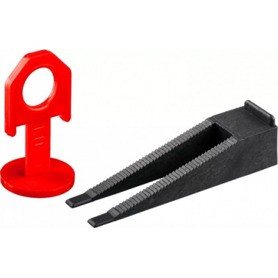 Комплект: Кольцо 50+50шт (1,0 мм зажим+клин), система выравн.плитки, в пакете ЗУБР СВП 33831-H50_z01