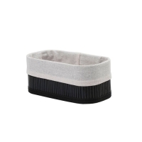 Корзина стеллажная "Бамбук", Д200 Ш100 В80, чёрный, белый арт.Shan-19S