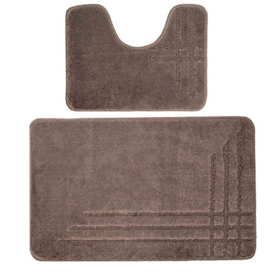 Коврик для в/к DKTX Comfort Linea из 2 шт 60х100/50х60см 10мм (светло-серый) 1/25