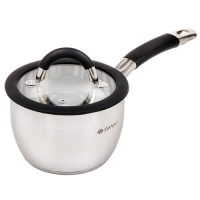 Ковш нержавеющая сталь, 2 л, крышка стекло, силиконовая ручка, индукция, Daniks, Орландо, GS-01435-1