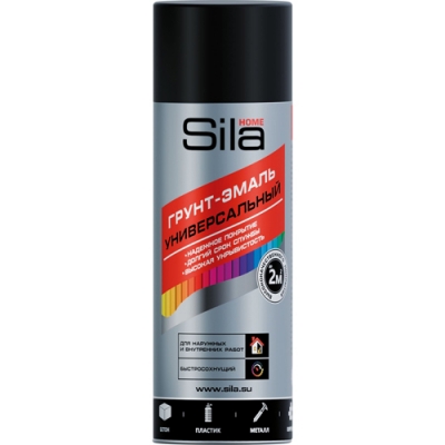Краска аэрозольная универсальная Sila HOME черный грунт 520 мл SILP 012 Краска аэрозольная универсальная Sila HOME черный грунт 520 мл SILP 012