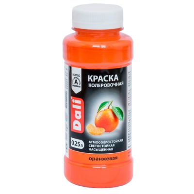 Краска колеровочная ОРАНЖЕВЫЙ 0,25 л. "DALI"