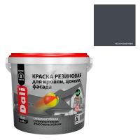 Краска резиновая для кровли, цоколя, фасада DALI серый графит - 6 кг (65142)