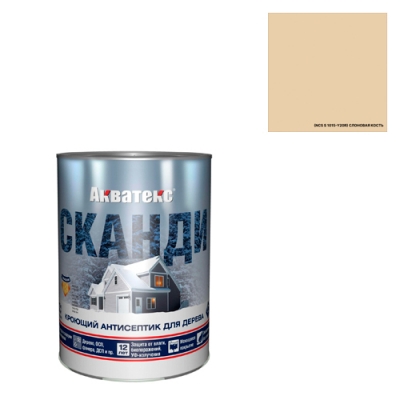 Кроющий антисептик для древесины Акватекс Сканди слоновая кость 0,75 л (65150) Кроющий антисептик для древесины Акватекс Сканди слоновая кость 0,75 л (65150)