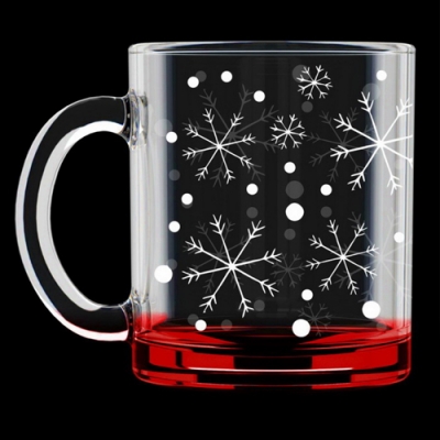 Кружка для чая 300мл. арт.208-ГН9 "Снегопад"(красный)