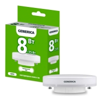 Лампа LED T80 таблетка 8Вт 230В 4000К GX53 GENERICA арт.LL-T80-08-230-40-GX53-G