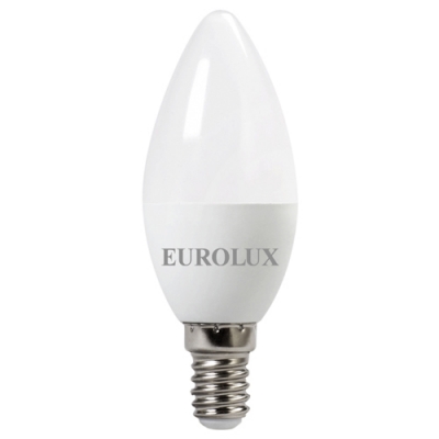 Лампа светодиодная LL-E-C37-7W-230-2,7K-E14 (свеча, 7Вт, тепл., Е14) Eurolux 76/2/7