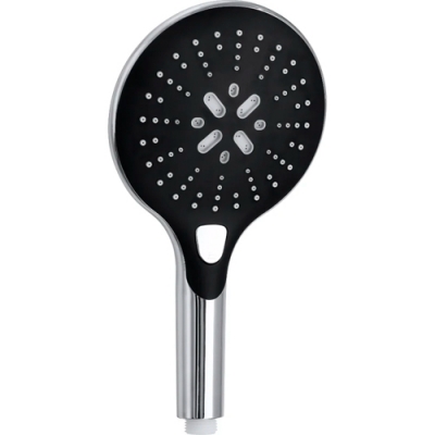 Лейка для душа, круглая 3-х режимная, черный-хром (D193) (уп. 20 шт)