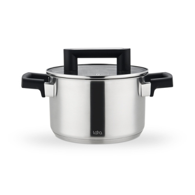 LR02-453 Кастрюля LARA (нерж) СИРИУС 22x13,5см 5.1л, 5-ти сл.индукционное капс.дно, все типы плит LR02-453 Кастрюля LARA (нерж) СИРИУС 22x13,5см 5.1л, 5-ти сл.индукционное капс.дно, все типы плит