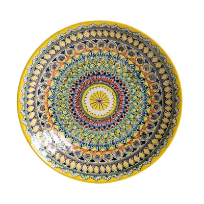Ляган Желтый Мехроб (блюдо для плова) круглый, 42см Узбекистан