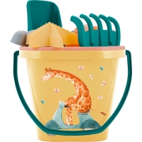 Набор для игры "Lalababy Животные" (ведерко, сито, совочек, грабельки, 4 формочки) LA 1155