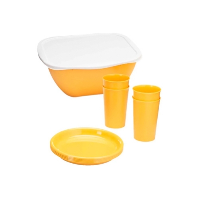 Набор для пикника Phibo 9 предметов на 4 персоны (желтый) 435234106 Набор для пикника Phibo 9 предметов на 4 персоны (желтый) 435234106