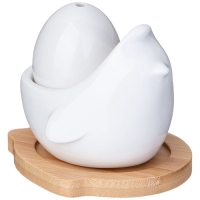 Набор для специй lefard "Native" 2 пр. в форме курочки с яйцом на дерев. подставке 587-194