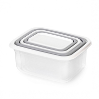 Набор емкостей для СВЧ Матрешка Альтернатива (0,2л; 0,4л; 0,7л; 1,2л; 1,9л)бело-серый (уп.16) М9173