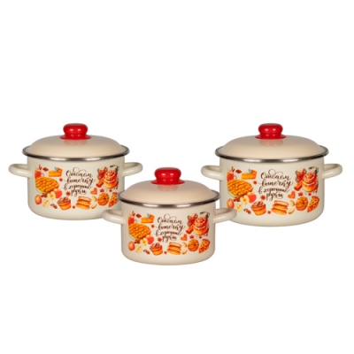 Набор из 3 предметов №02 СтальЭмаль 1KB021М "Выпечка" слон. кость