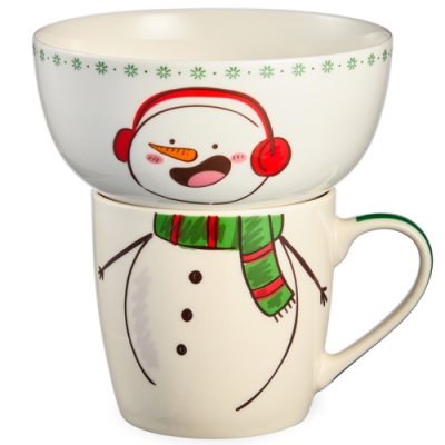 Набор посуды lefard "Снеговик" 2 пр. (кружка 360мл, салатник 500мл) 260-1066 260-1066