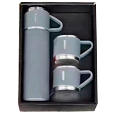 Набор: термос + ТЕРМОкружки FESTA, 0,5 л (3 кружки), серый арт.106052 Набор: термос + ТЕРМОкружки FESTA, 0,5 л (3 кружки), серый арт.106052
