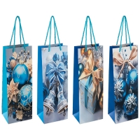 Пакет подарочный для бутылки Волшебная страна Шары, размер 12*35*9 см, 4 дизайна в ассорт 110425