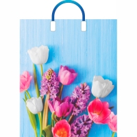 Пакет с пластмассовыми ручками 38х45+3 (90) Артпласт х150 (Цветочный уют) ПЛР67195