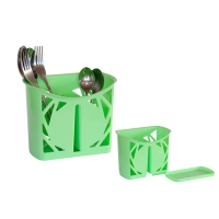 Подставка для столовых приборов 2-х секционная (молочный цвет)