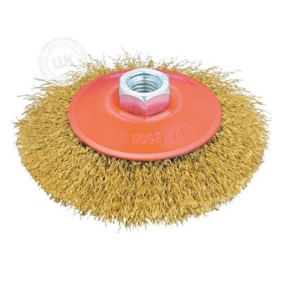 Щетка конич. для УШМ (латун. проволока) Кратон O125 мм М14