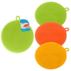 Щетка силиконовая для мытья посуды, овощей и фруктов "Круг" D11,5см, 58.9 (МультиДом)