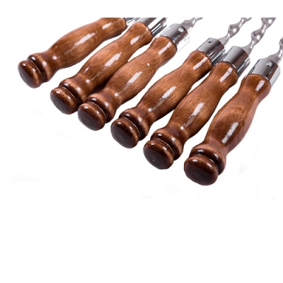 Шампур нерж., с деревянной лакиров ручкой "КОЛЬЦО" 680(450)х12х2,5 2К-463 арт.2К-463