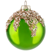 Шар Волшебная страна Сокровище, 8см, стекло цвет зеленый 108541