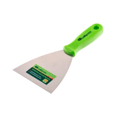 Шпательная лопатка из нержавеющей стали, 100 мм, пластмассовая ручка// Сибртех арт.85548