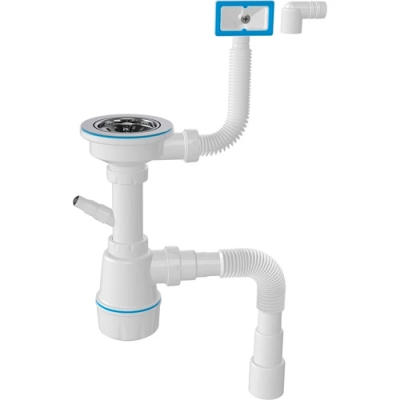 Сифон для мойки с переливом, выпуск 3 1/2, 20 шт в коробке 1047