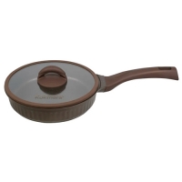 Сковорода 280мм с ручкой,со стеклянной крышкой, АП линия "Stella"(mokko) "Kukmara" ссм281а