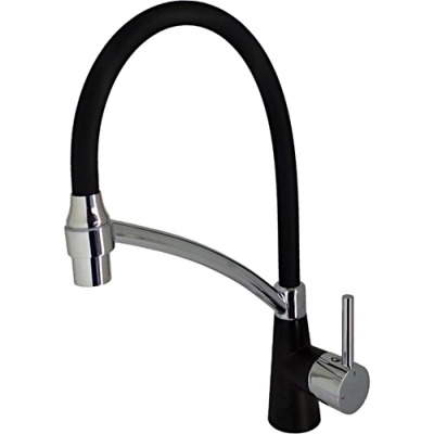 Смеситель для кухни с силиконовым изливом) L4399B-2 Чёрный+чёрный