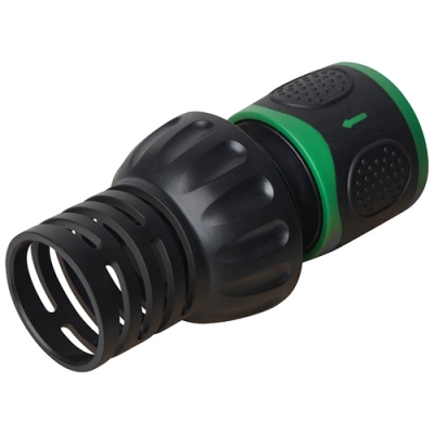 Соединитель 3/4" с поддержой шланга и аквастопом арт.109078