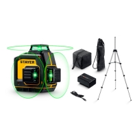 STAYER SL-3D #3, 50м, точн. +/-0,5 мм/м, зеленый лазерный нивелир, штатив (34963-3) 34963-3