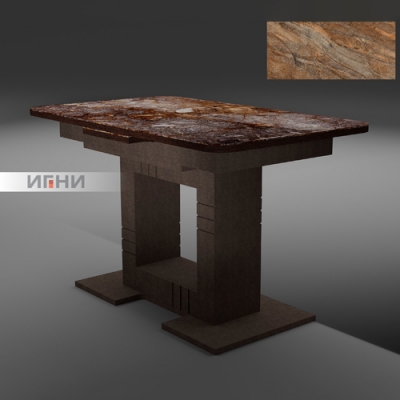 Стол "Триумф" (коричневый камень, Н105) 1240*750/300 (ручной механизм, форма 2) г.Пенза