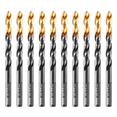 Сверло по металлу, 6,5 мм, HSS-Tin, Golden Tip, 10 шт.// Denzel арт.717216