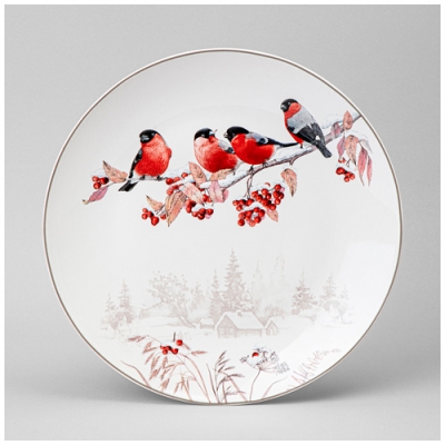 Тарелка обеденная lefard "Лесная сказка" снегири 27 см 85-2068 Тарелка обеденная lefard "Лесная сказка" снегири 27 см 85-2068